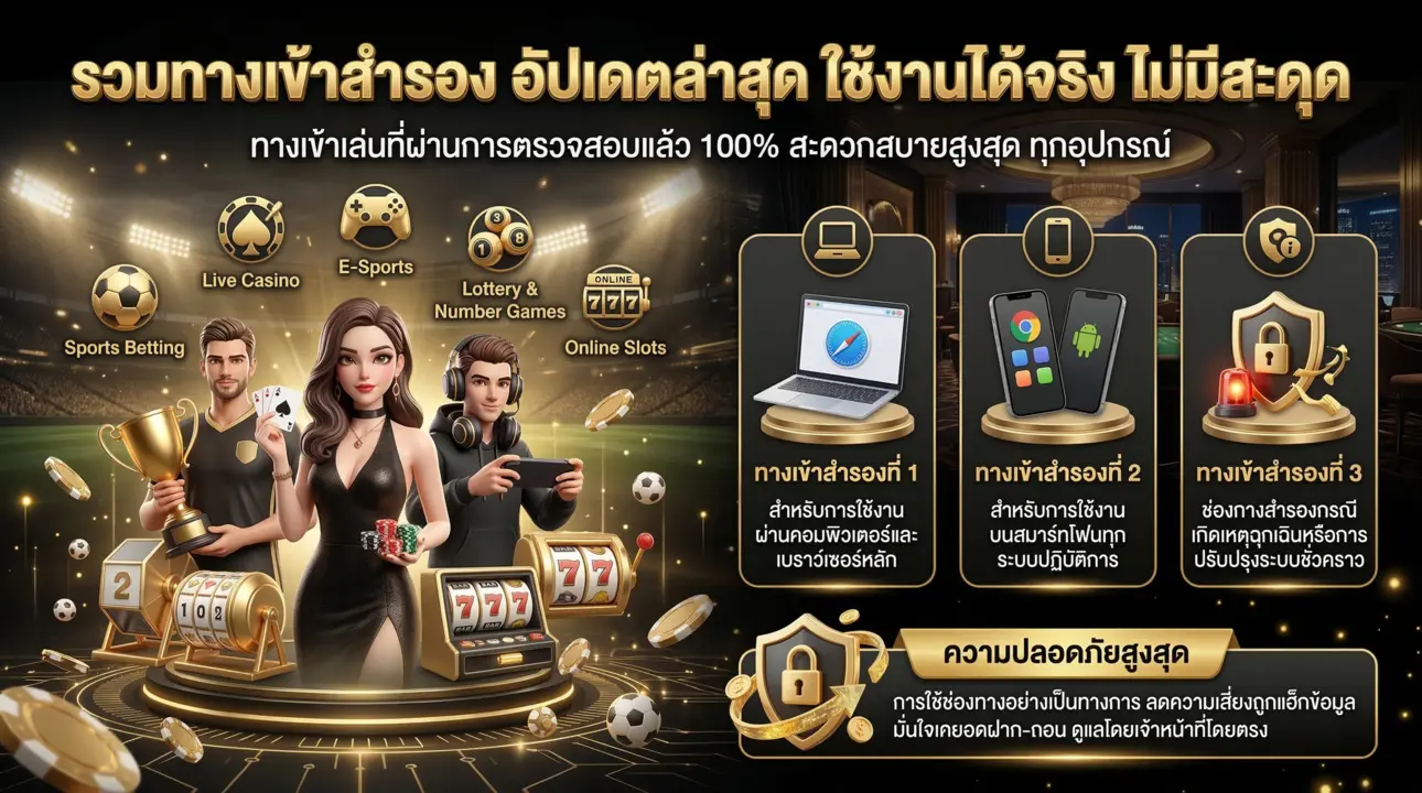 รวมทางเข้าสำรอง อัปเดตล่าสุด ใช้งานได้จริง 100