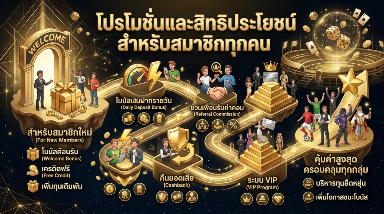 รวมโปรโมชั่นสุดคุ้ม โบนัสจัดเต็มและสิทธิประโยชน์ VIP