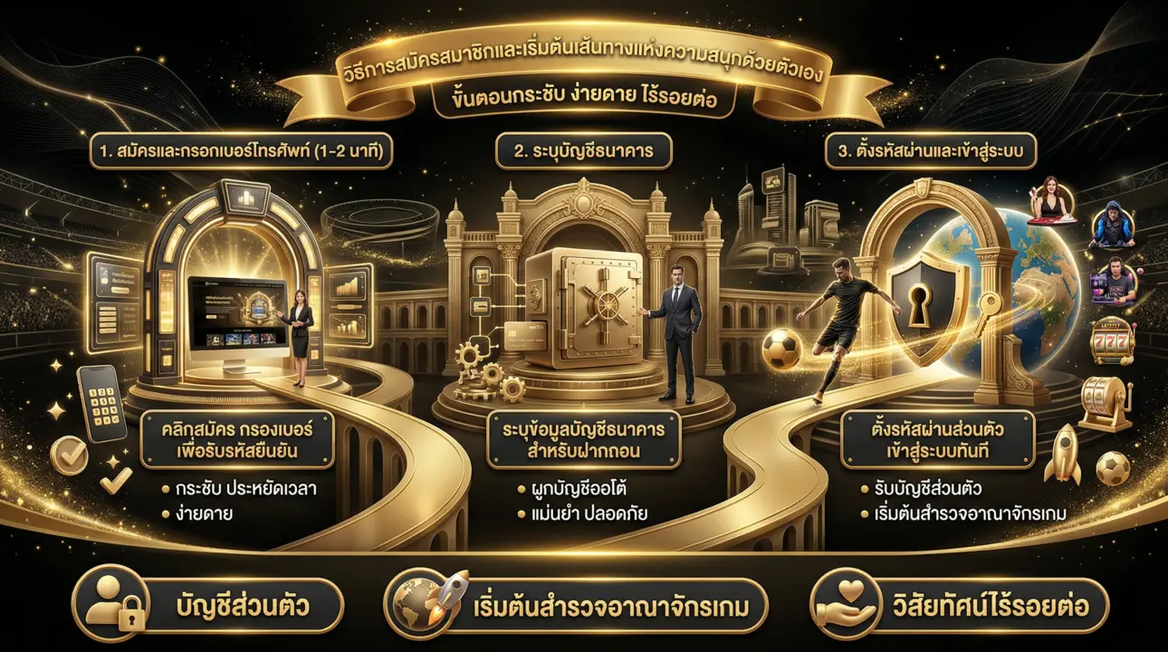 สมัครสมาชิกง่ายๆ 3 ขั้นตอน เริ่มต้นความสนุกทันที