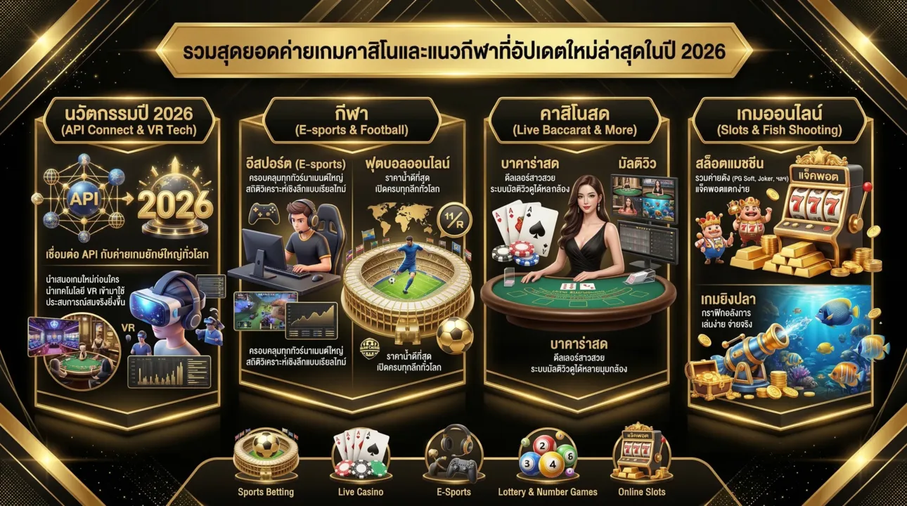 อัปเดตใหม่ 2026 รวมสุดยอดเกมคาสิโนและกีฬาระดับโลก